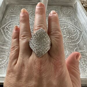 Dazzling Silver Textured Ring